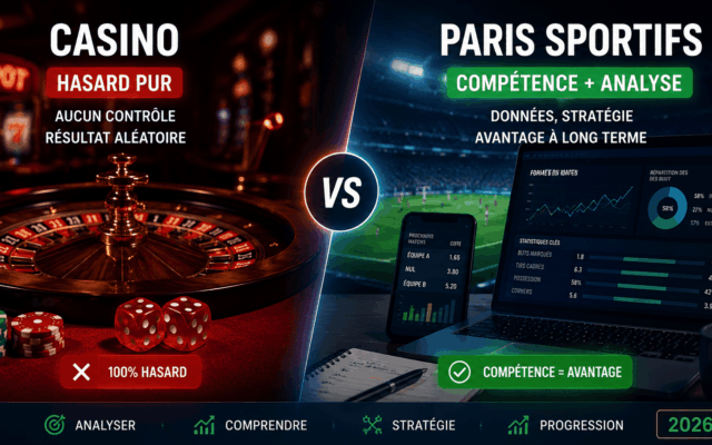 Paris sportifs vs casino : quelle est la vraie différence en 2026 ?